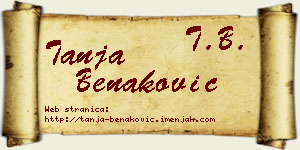 Tanja Benaković vizit kartica